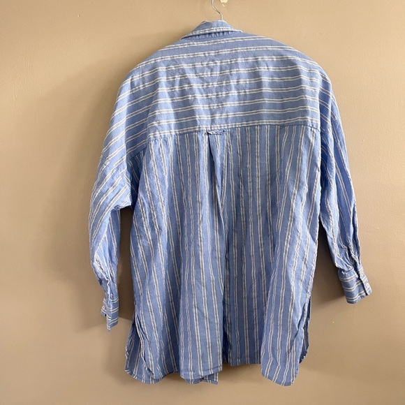 Pilcro Anthropologie Striped Boyfriend Buttondown Shirt Oversized XS - Picture 5 of 8
